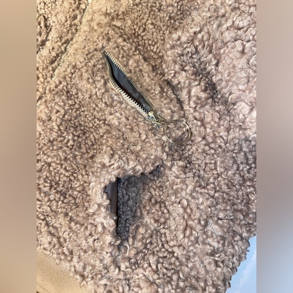 Women’s‎ GARAGE beige bomber style teddy coat size MEDIUM - Picture 7 of 15